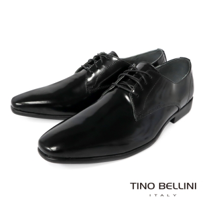 TINO BELLINI 男款 質感光澤牛皮革綁帶紳士鞋