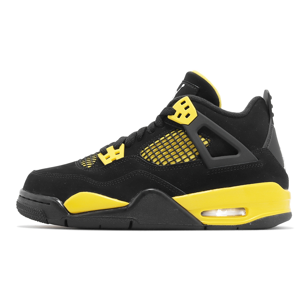 Nike Air Jordan 4 Retro GS Thunder 黑黃大童鞋女鞋雷神AJ4 4代408452