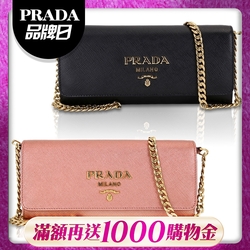 PRADA Saffiano 防刮牛皮長夾斜背包