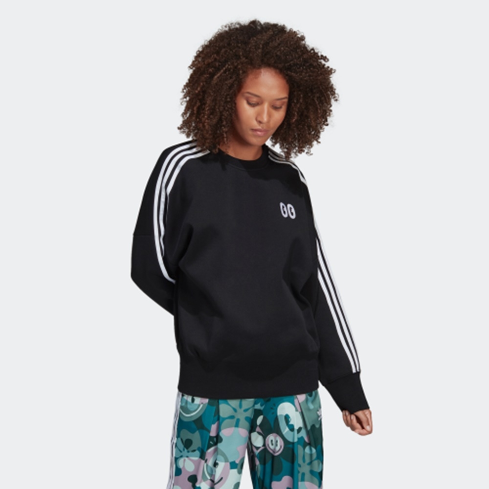 ADIDAS CREW SWEATER 女 黑 圓領套頭衫-DV2667