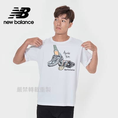 【New Balance】插畫短袖上衣_男性_白色_AMT11544WT