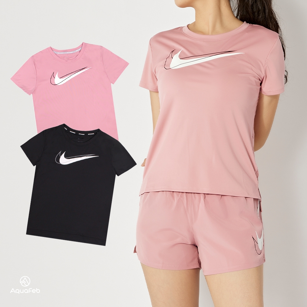 Nike Dri-FIT Swoosh Run Top 女款 黑色 粉色 運動 慢跑 休閒 短袖 DD4899-010/DD4899-630