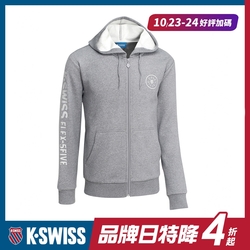 K-SWISS Branding Logo刷毛連帽外套-男-深灰