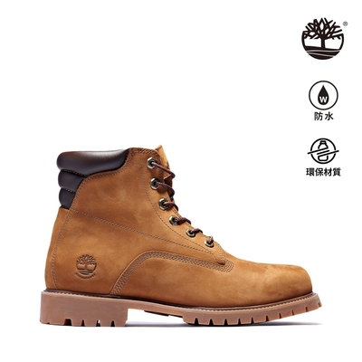 Timberland 男款中棕色磨砂革Alburn防水6吋靴|A2E9D715