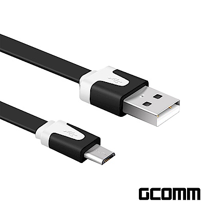 GCOMM micro-USB 彩色繽紛 高速充電傳輸雙色窄扁線 (1米)