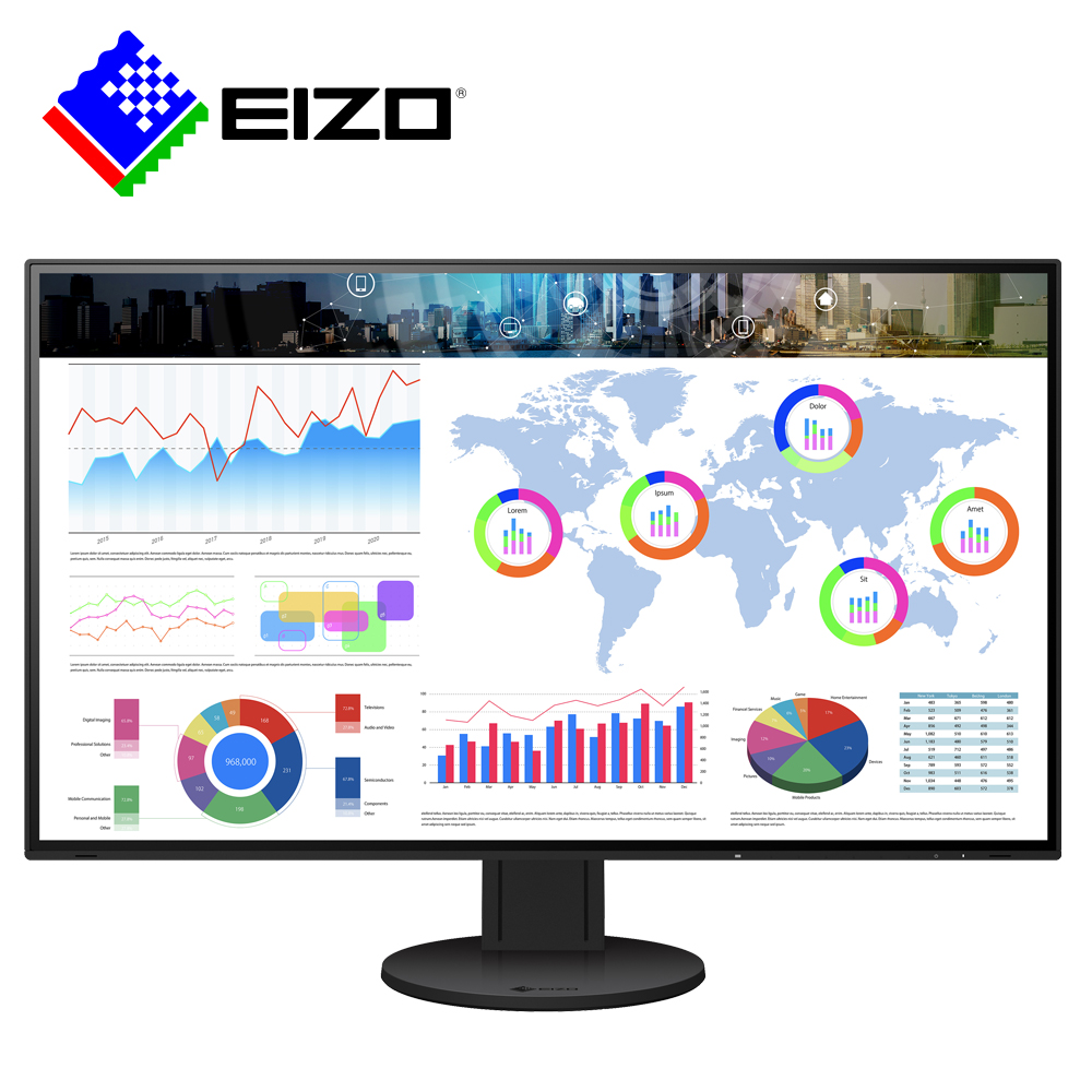 EIZO FlexScan EV3285黑色 32吋4K/Type-C/薄邊框/低藍光