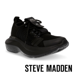 STEVE MADDEN-ELEVATE 1 綁帶厚底休閒鞋-黑色