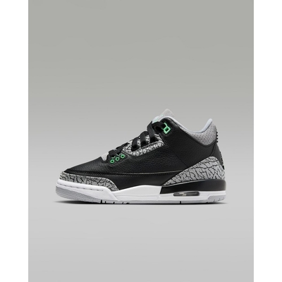 NIKE AIR JORDAN 3 RETRO (GS) 男女大童休閒鞋-黑灰綠-DM0967031