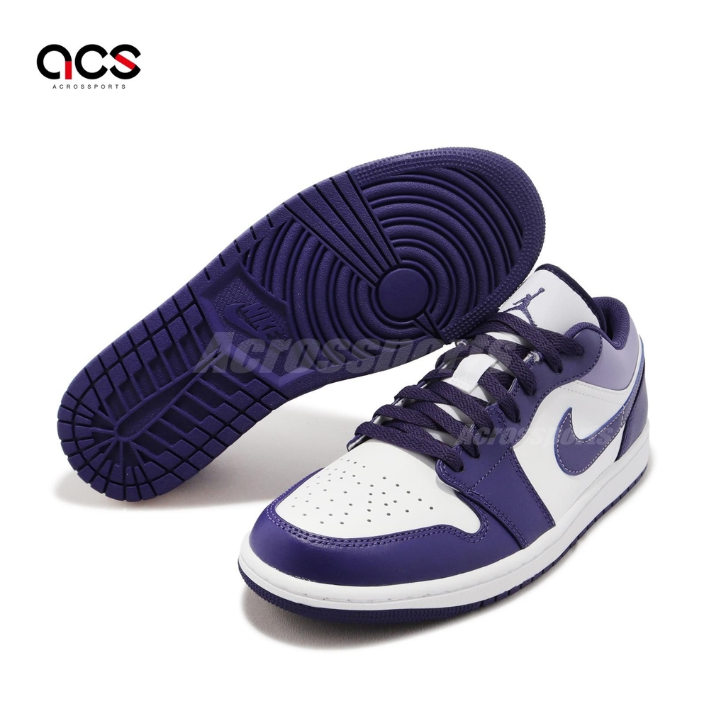 Nike 休閒鞋Air Jordan 1 Low 男鞋紫白Sky J Purple AJ1 553558-515