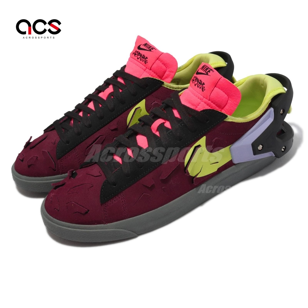 Nike 休閒鞋 Blazer Low X ACRONYM 男女鞋 限量 聯名款 酒紅 黃 可拆解 DN2067-600