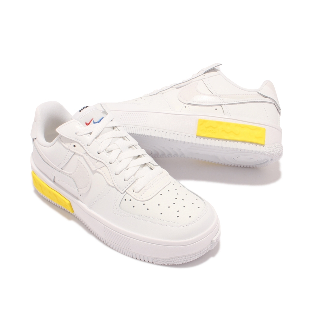 Nike 休閒鞋Air Force 1 Fontanka 女鞋AF1 多層次鞋面厚底React 白黃