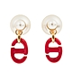 DIOR 經典紅色色調金屬白色樹脂珠DIOR TRIBALES 耳環 product thumbnail 1