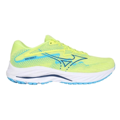 MIZUNO WAVE RIDER 27 男慢跑鞋-運動 J1GC230357 螢光綠藍