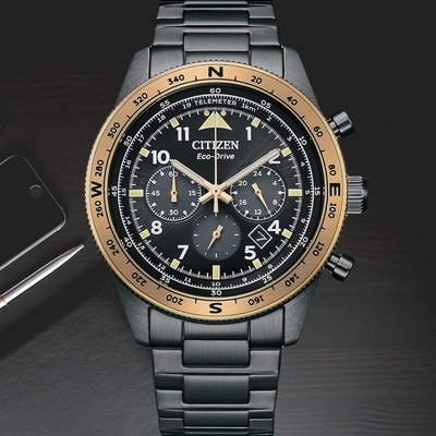 CITIZEN星辰 光動能航空計時腕錶 43mm/CA4556-89E