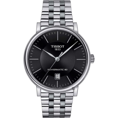 TISSOT 天梭 官方授權 CARSON 80 小時動力機械錶 送禮推薦-40mm T1224071105100