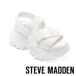 STEVE MADDEN-VOLTZ 休閒繫帶厚底涼拖鞋-白色