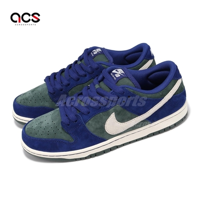 Nike 休閒鞋 SB Dunk Low Pro 男鞋 藍 綠 皮革 氣墊 滑板 板鞋 HF3704-400