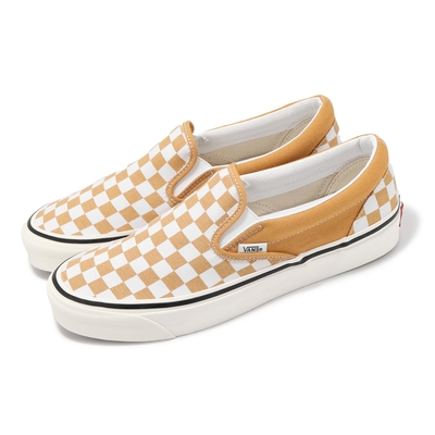 Vans 休閒鞋 Classic Slip-On 男鞋 黃 白 棋盤格 懶人鞋 帆布 無鞋帶 板鞋 VN0A7Q58BLS