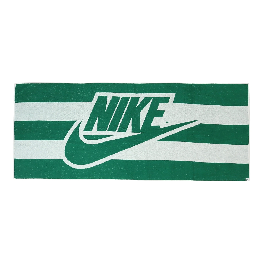 Nike 海灘毛巾 Club Pool Towel 綠 白 條紋 純棉 吸水 運動毛巾 毛巾 N101112311-9OS