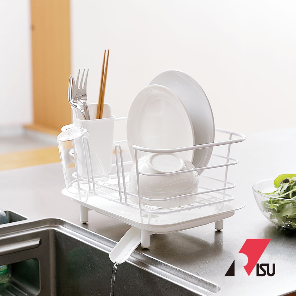 日本RISU 小型杯盤碗碟瀝水籃(附筷筒)-2色可選