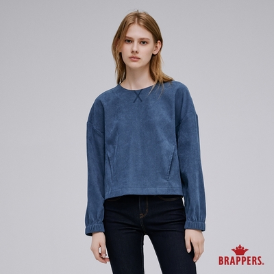 BRAPPERS 女款 絨面造型短版上衣-藍