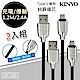 (2入組)KINYO 1.2M/2.4AType-C極速充電傳輸線(USB-C07)純銅蕊 product thumbnail 1