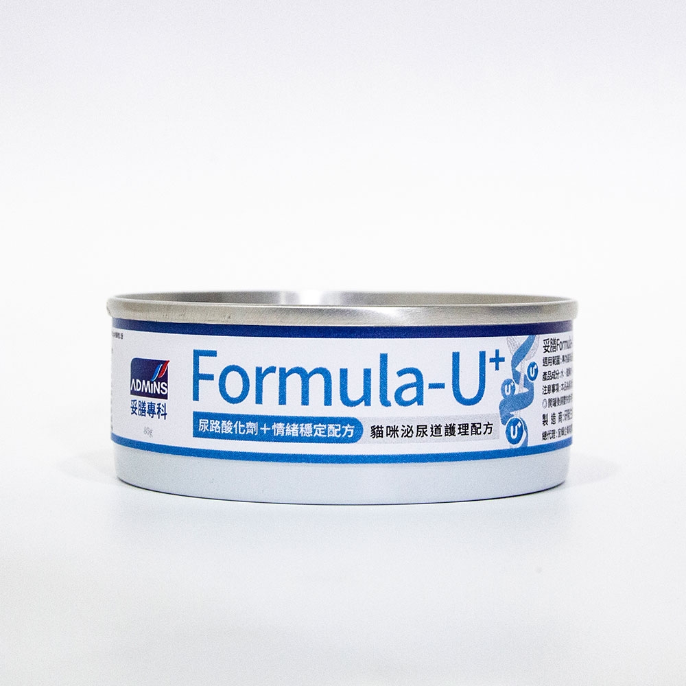 妥膳專科Formula-U+_貓)泌尿道護理機能罐80g(尿路酸化劑+情緒穩定配方)x 24罐