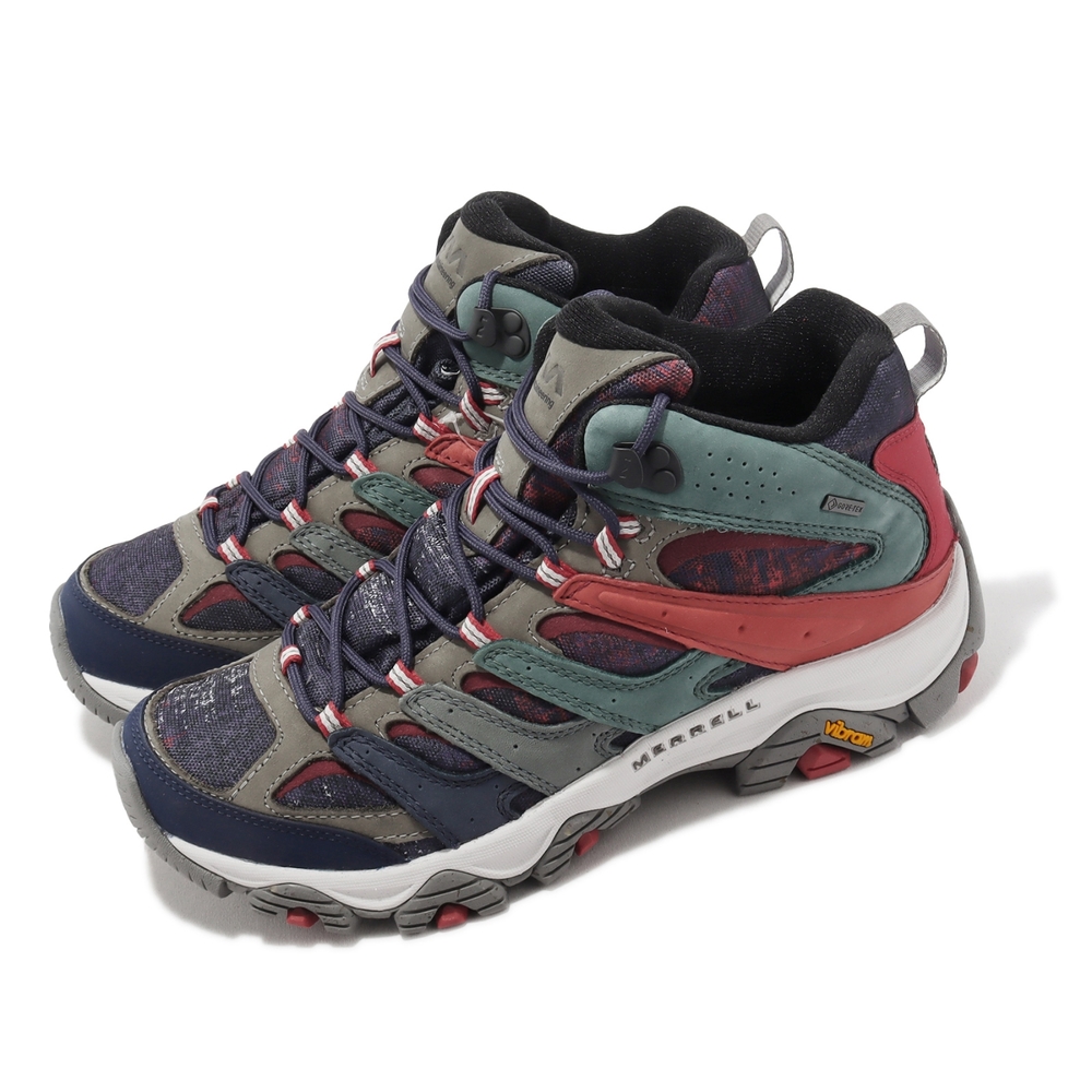 Merrell 戶外鞋 Moab 3 Smooth Mid GTX X WM 聯名 男鞋 藍 防水 Vibram ML006149