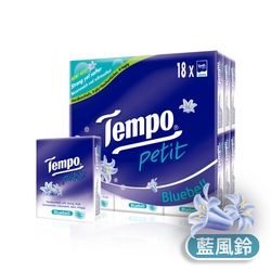 Tempo 4層加厚袖珍紙手帕-藍風鈴 7抽x18包/組