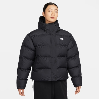 NIKE 外套 女款 運動連帽外套 AS W NSW TF ECDWN GS PUFFER 黑 FD8291-010