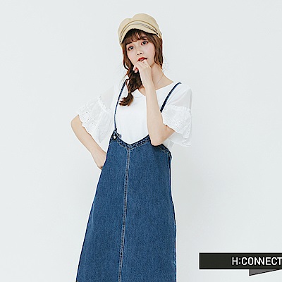 H:CONNECT 韓國品牌 女裝-細肩牛仔洋裝-藍