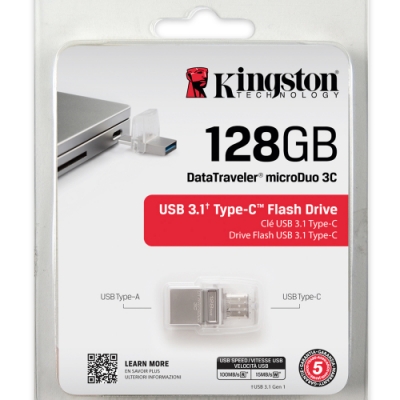 金士頓 Kingston DataTraveler MicroDuo 3C USB3.0 128G OTG 迷你兩用隨身碟 DTDUO3C/128GB