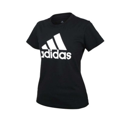 ADIDAS 女短袖T恤-亞規 純棉 休閒 慢跑 上衣 愛迪達 GL0722 黑白