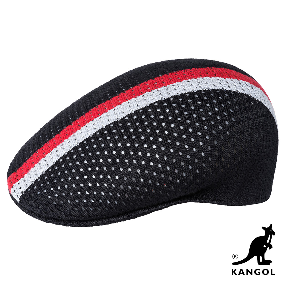 KANGOL-504 MESH STRIPE 鴨舌帽 -黑色