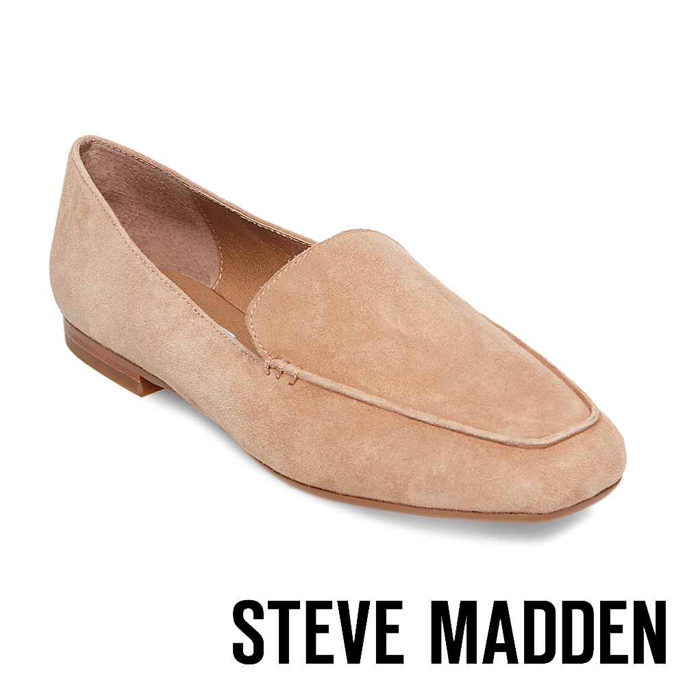 STEVE MADDEN-DORA 麂皮手縫線樂福鞋-棕色