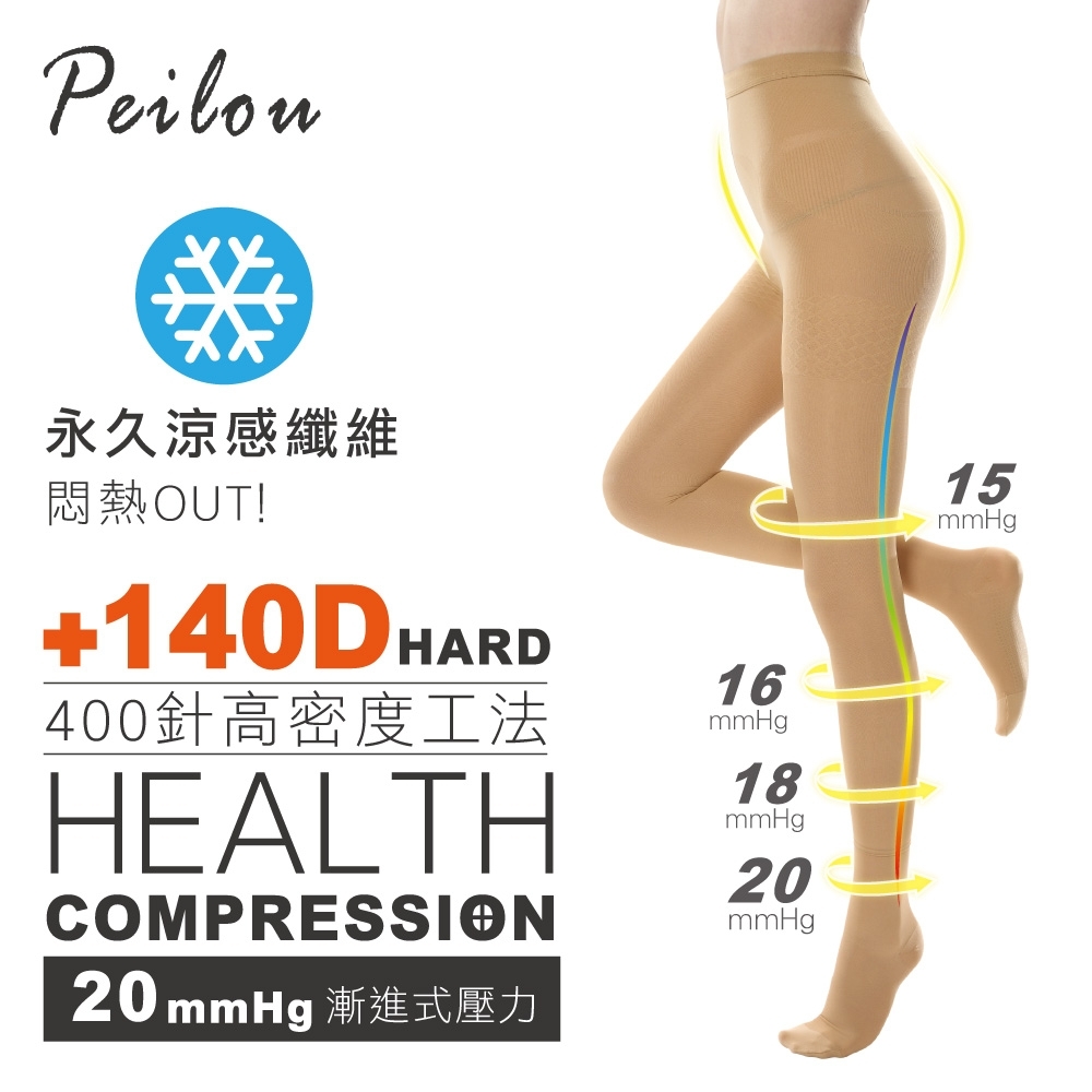 貝柔機能加壓涼感紗壓力褲襪(140丹)