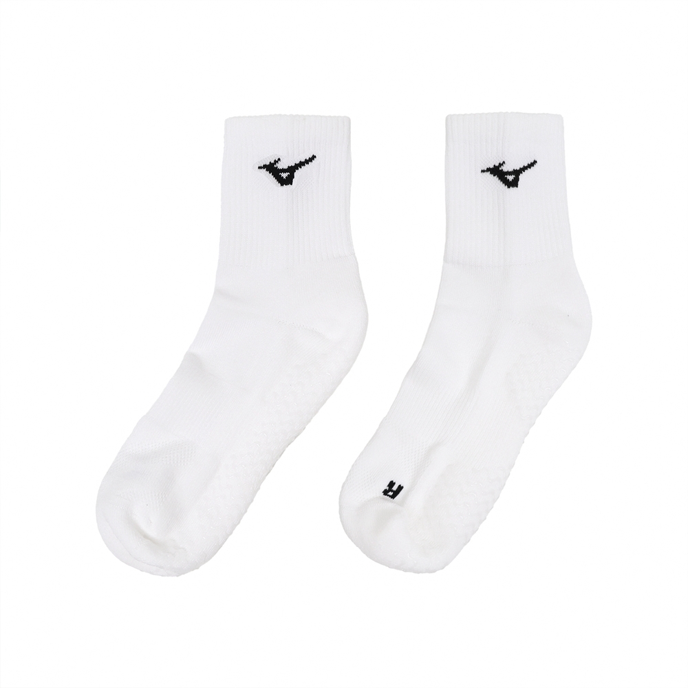 Mizuno 襪子 Ankle Socks 男女款 白 黑 止滑 短襪 運動襪 單雙入 美津濃 62TXA510-01