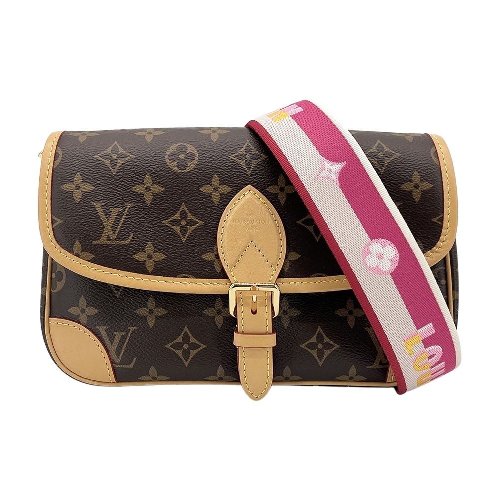 Louis Vuitton Diane 帆布印花肩背/斜背二用包(M46049-桃背帶)