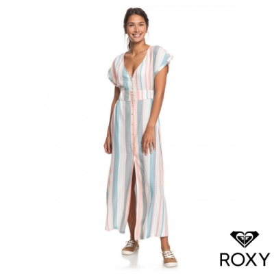 【ROXY】FURORE LAGOON STRIPE 洋裝 白