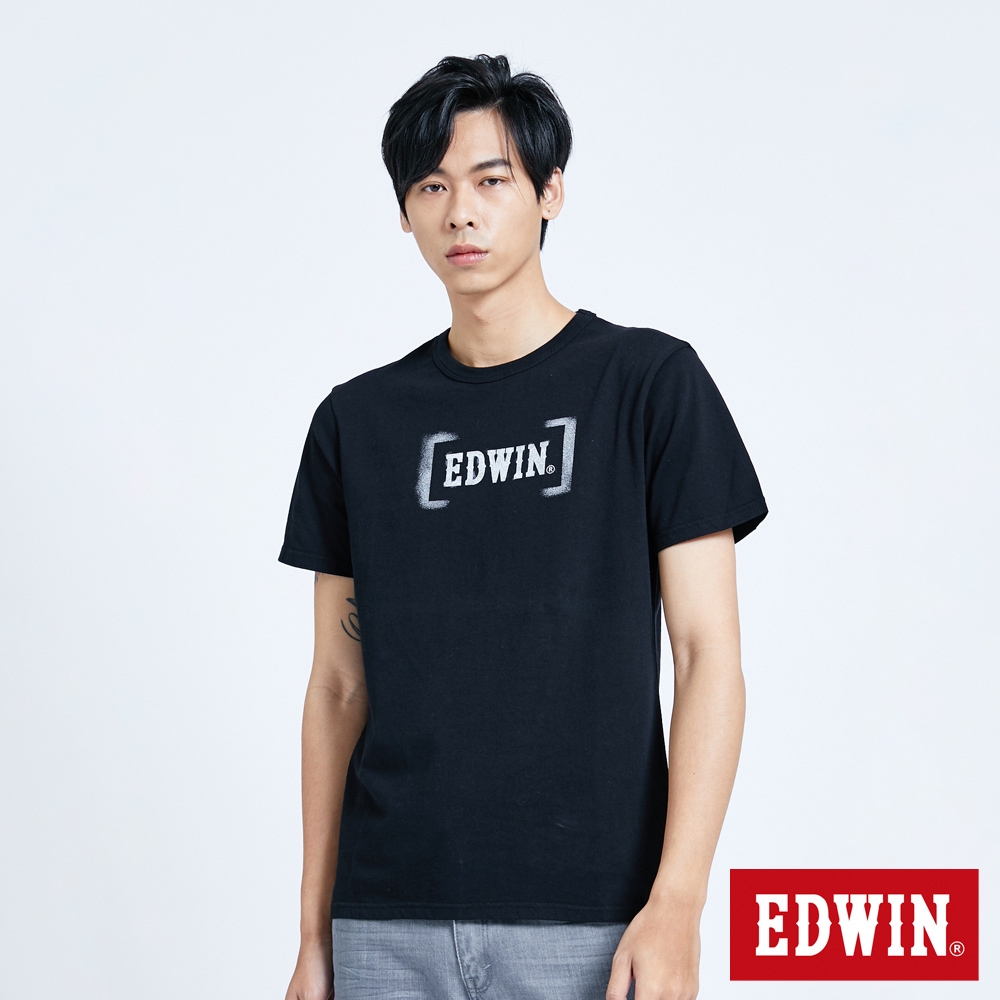 EDWIN 人氣復刻 噴漆LOGO短袖T恤-男-黑色