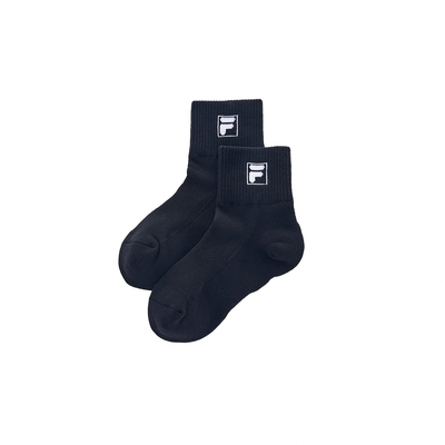 FILA 基本款半毛巾短襪-黑色 SCY-1004-BK