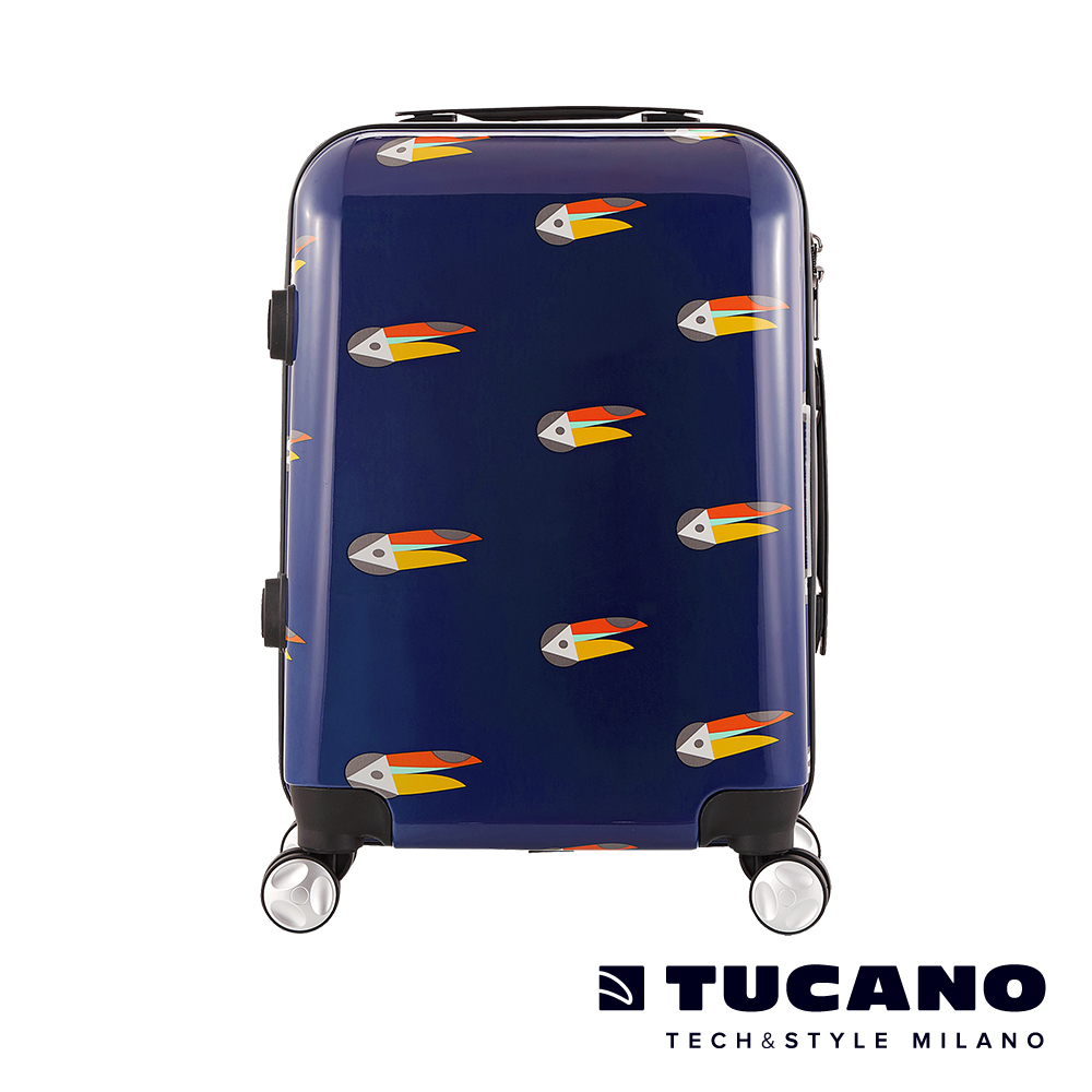 TUCANO X MENDINI 20吋拉鍊式硬殼登機行李箱-大嘴鳥藍