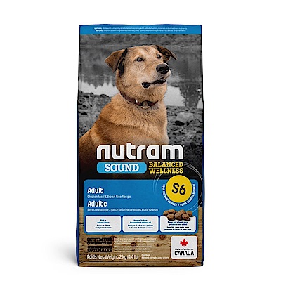 NUTRAM 紐頓 S6 雞肉+南瓜 成犬糧 2kg 2包