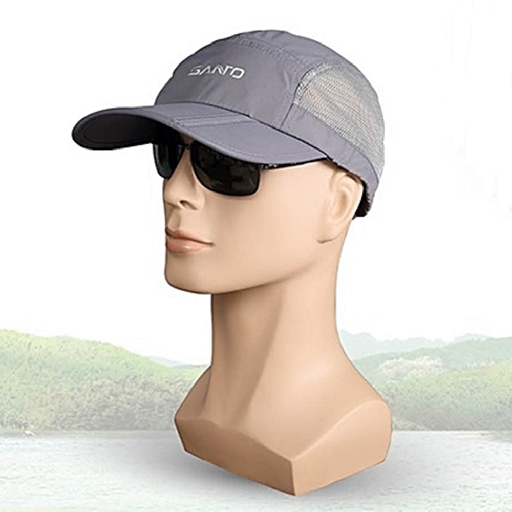 Santo山拓網眼折疊帽鴨舌帽三折帽M-38口袋帽(帶收納袋;輕量透氣)防曬帽遮陽帽
