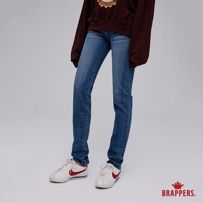 BRAPPERS 女款 新美腳 ROYAL系列-中腰彈性小直筒褲-藍
