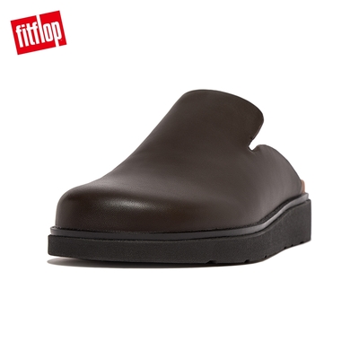 【FitFlop】GEN-FF MENS LEATHER MULES經典舒適木屐鞋/穆勒鞋-男(巧克力棕)