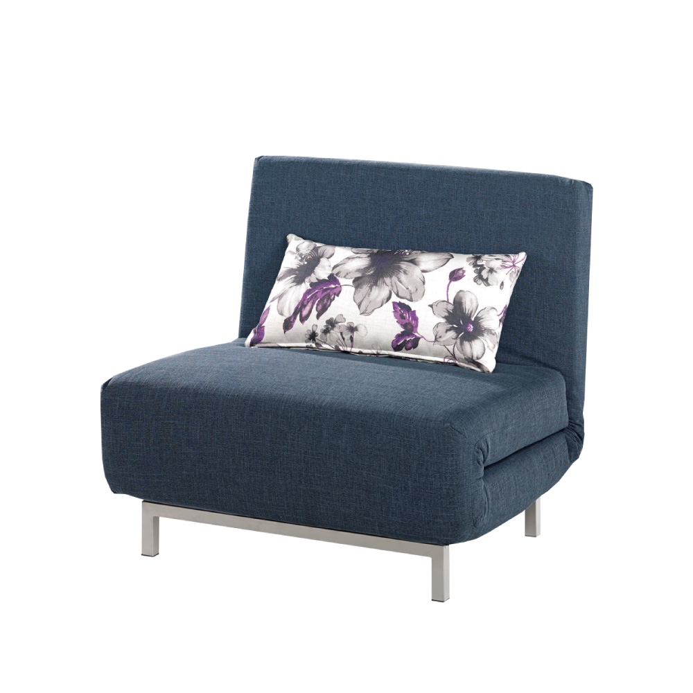 文創集 杜卡略現代灰可拆洗棉麻布展開式單人沙發/沙發床-88.5x81x85cm免組