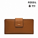 FOSSIL Logan 真皮扣式RFID防盜中長夾  -棕色 SL7830216 product thumbnail 1
