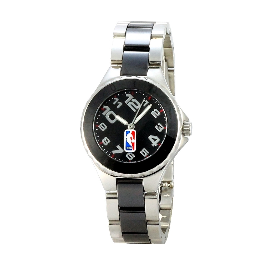 NBA 美國職籃 優雅陶瓷休閒女腕錶-黑/32mm