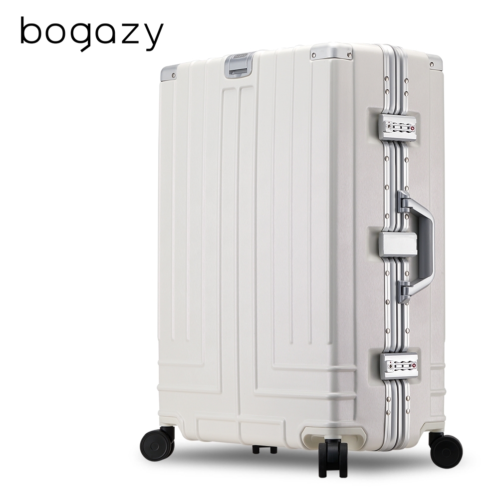 Bogazy 王爵天下 29吋拉絲紋鋁框行李箱(珍株白)